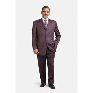 Sergio Valentino Platinum Collection Mens 2pc Suit Super 140s Wool 44R W34xL27